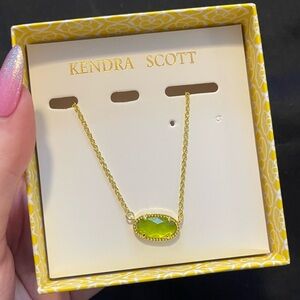 Elisa Gold Pendant Necklace in Peridot Illusion